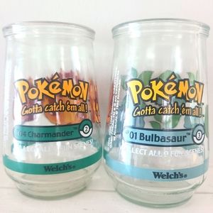 Lot of 2 vintage Pokemon Welch's glass